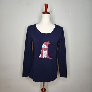 BARBOUR Fareham Navy Long Sleeve T-Shirt Size 6